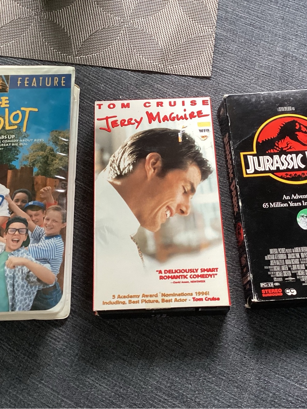 Jerry Maguire (White) VHS Movie - Tom Cruise,Sandlot and Jurassic Park